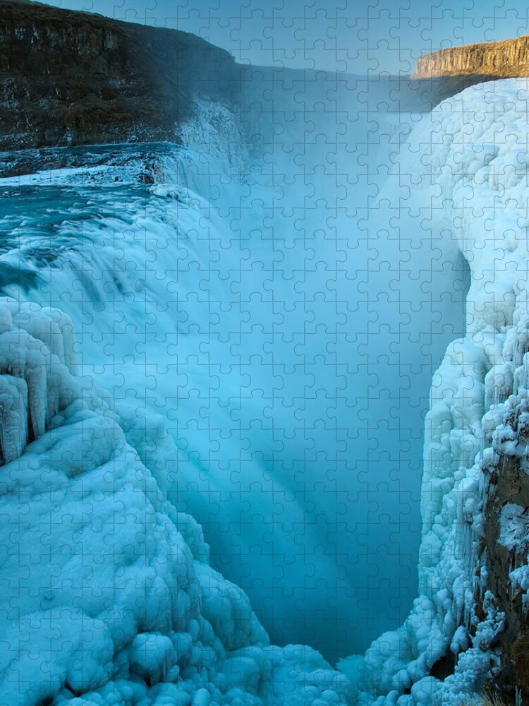 Scenics Jigsaw Puzzle featuring the photograph Frozen Gullfoss by Adrian Metzelaar