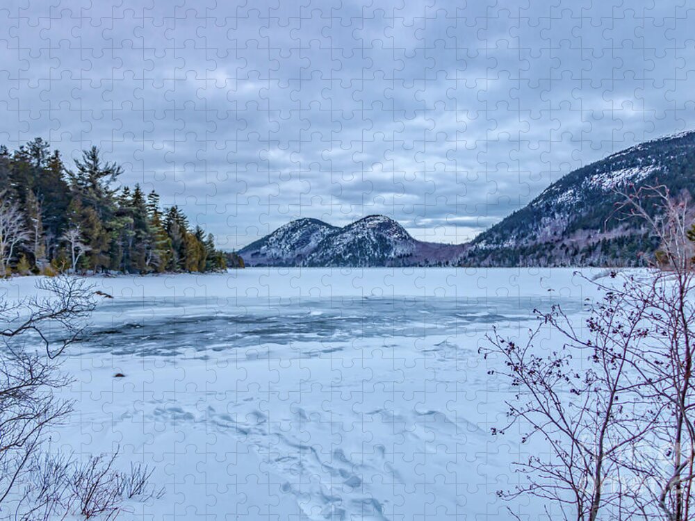Acadia National Park Jigsaw Puzzle featuring the photograph Frozen Jordan Pond by Elizabeth Dow