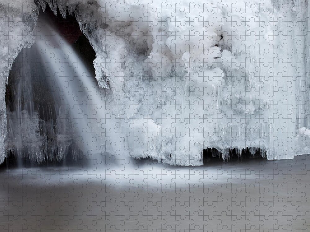 Melting Jigsaw Puzzle featuring the photograph Frozen Waterfall by Terryfic3d