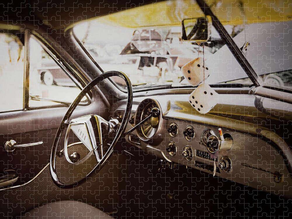 Vehicle Jigsaw Puzzle featuring the photograph Fuzzy Dice by Scott Norris