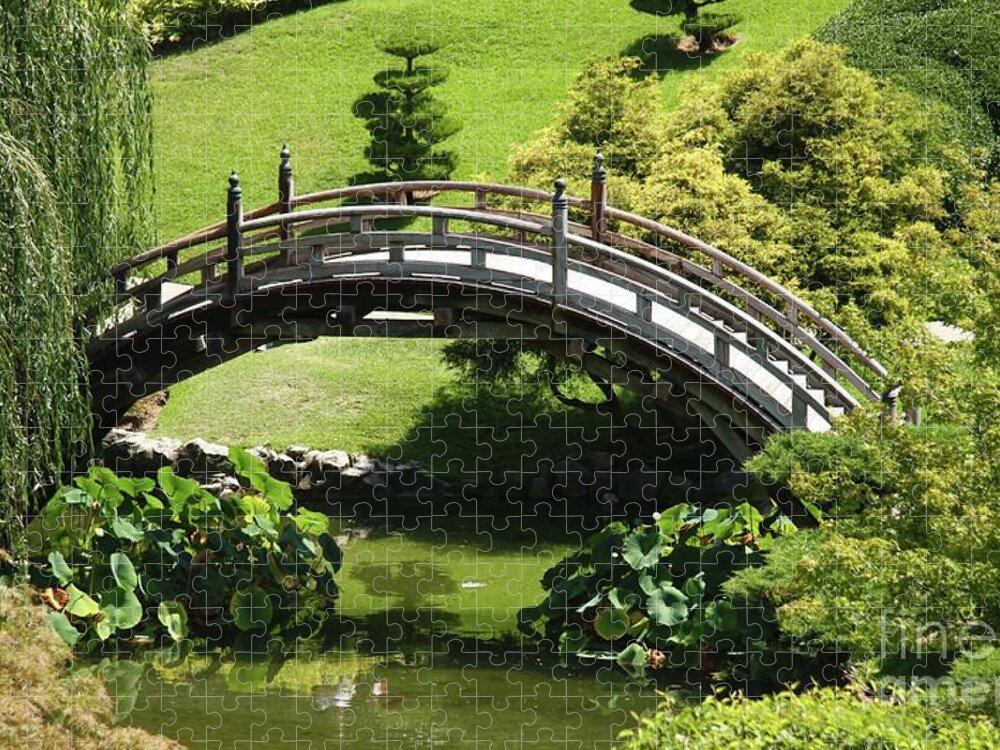 Gardens Jigsaw Puzzle featuring the photograph Garden Bridge by Terri Brewster