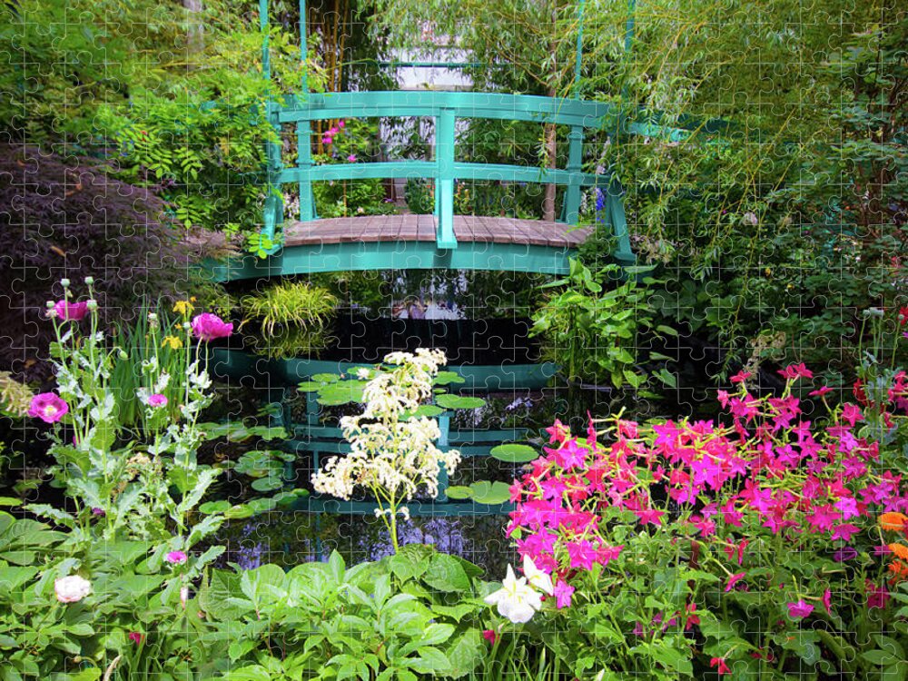 Tranquility Jigsaw Puzzle featuring the photograph Garden Footbridge by Littleny Photographic Arts ~ Lisa Combs