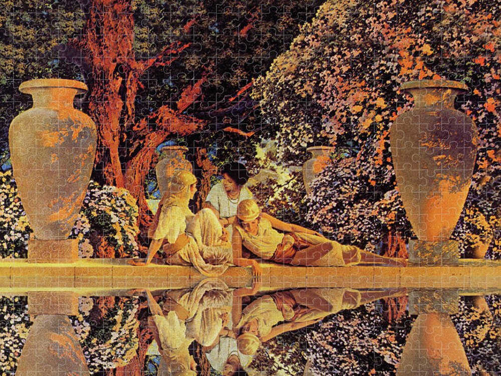 Reflection Jigsaw Puzzle featuring the painting Garden of Allah by Maxfield Parrish
