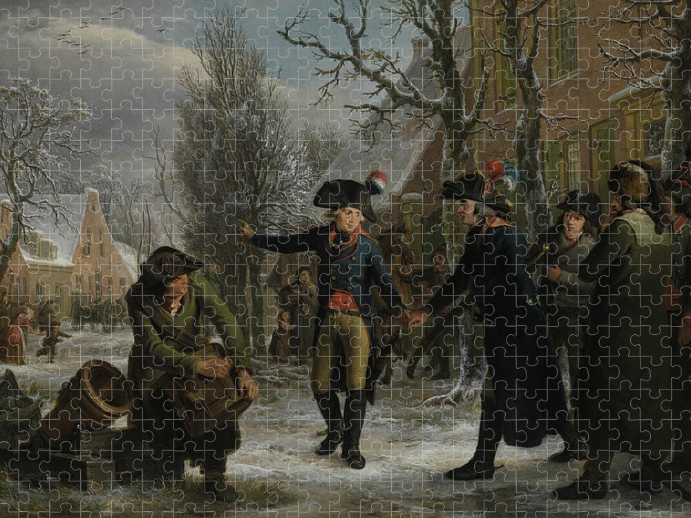 18th Century Art Jigsaw Puzzle featuring the painting General Daendels says goodbye to Lieutenant Colonel Krayenhoff by Egbert van Drielst