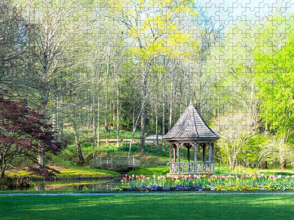 Gazebo Jigsaw Puzzle featuring the photograph Gibbs Gardens in Springtime by Mary Ann Artz