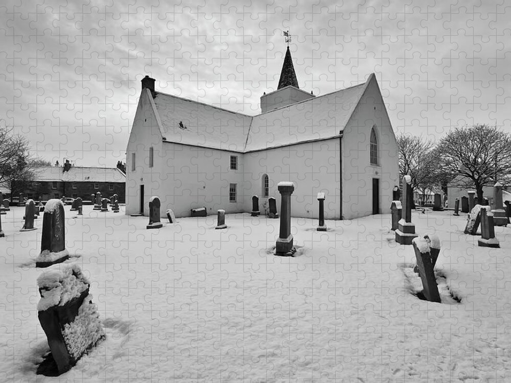Tranquility Jigsaw Puzzle featuring the photograph Gifford Church In Snow by Bluefinart
