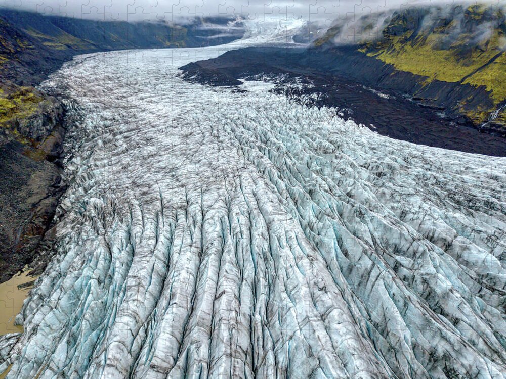 Drone Jigsaw Puzzle featuring the photograph Glacier Art by David Letts