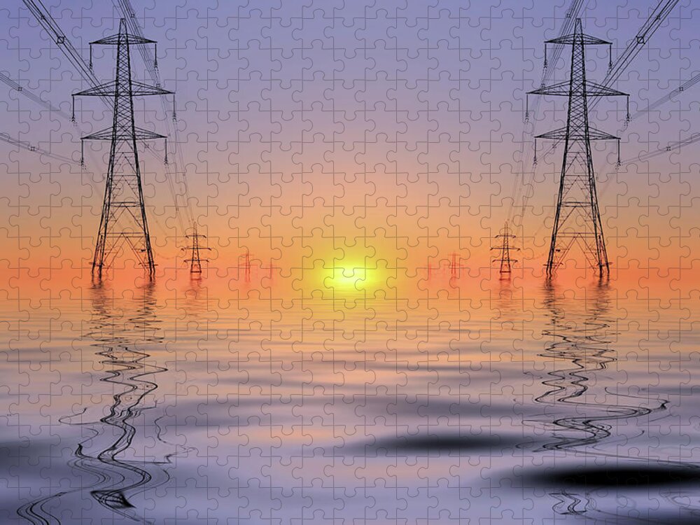 Tranquility Jigsaw Puzzle featuring the photograph Global Warming - Flood Hydro Electric by Paul Baggaley