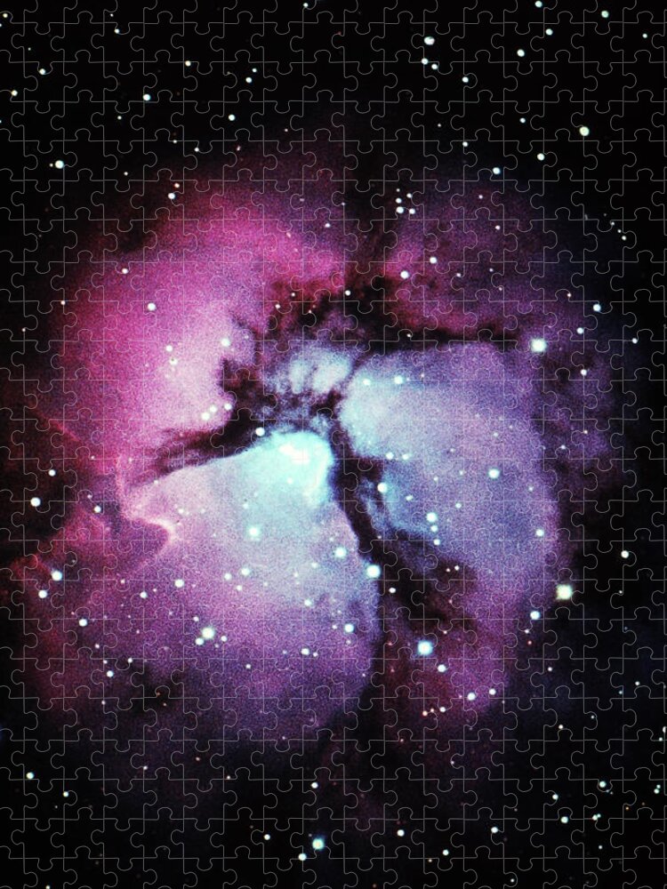 4h8843 Jigsaw Puzzle featuring the photograph Glowing Trifid Nebula by Science Source