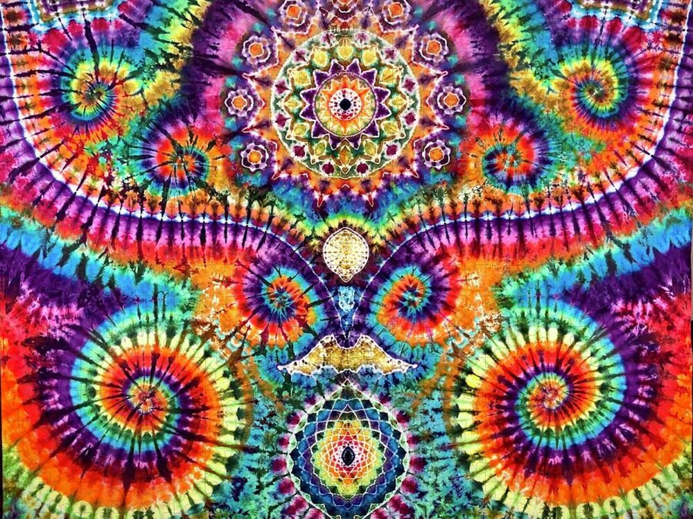 Ice Dyed Tapestries Jigsaw Puzzle featuring the tapestry - textile Going round and round by Rob Norwood