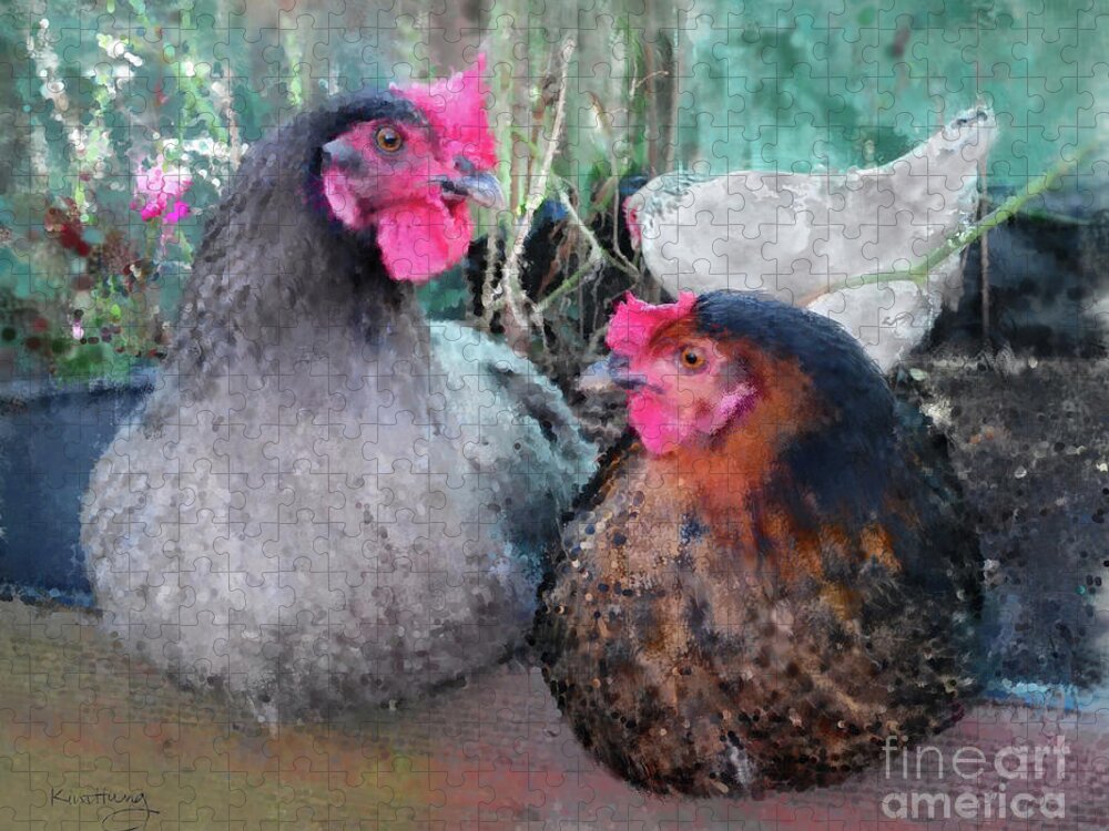 Hens Jigsaw Puzzle featuring the photograph Gossip Girls by Kim Tran