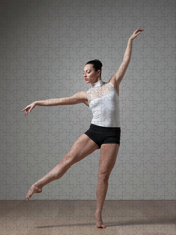 Ballet Dancer Jigsaw Puzzle featuring the photograph Graceful Caucasian Ballet Dancer by Jan Scherders