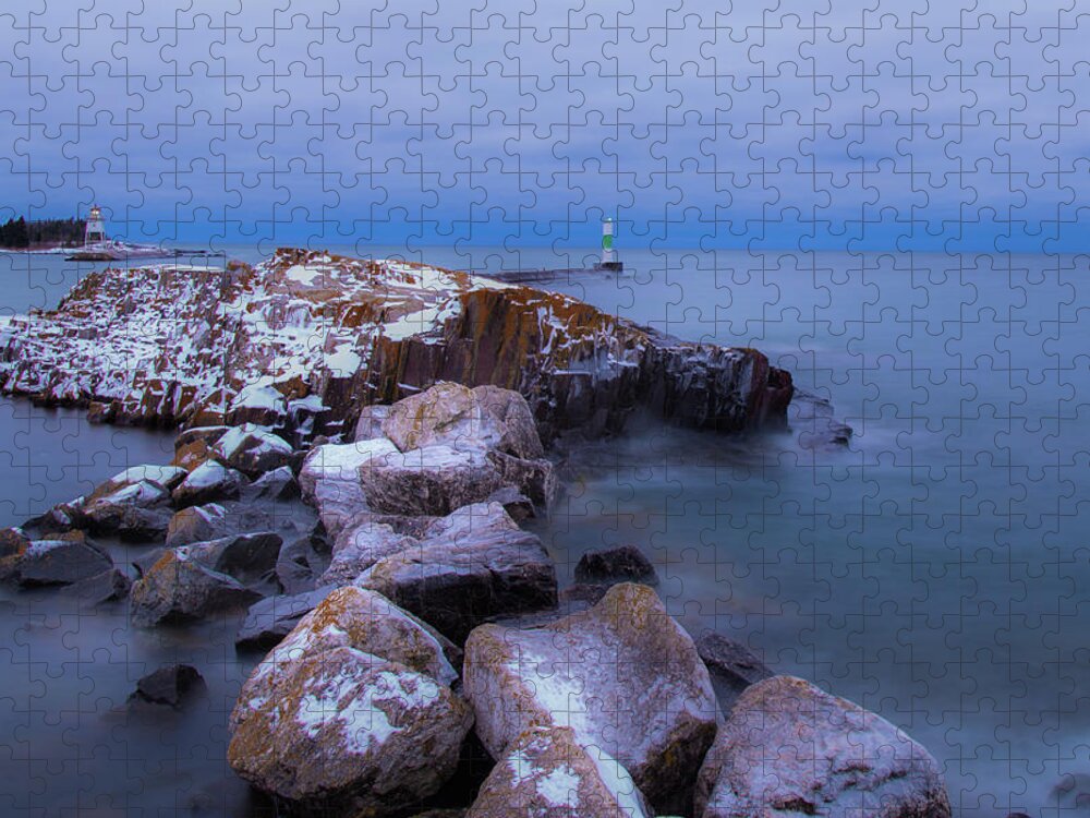 Grand Marais Harbor Jigsaw Puzzle featuring the photograph Grand Marais Harbor by Joe Kopp
