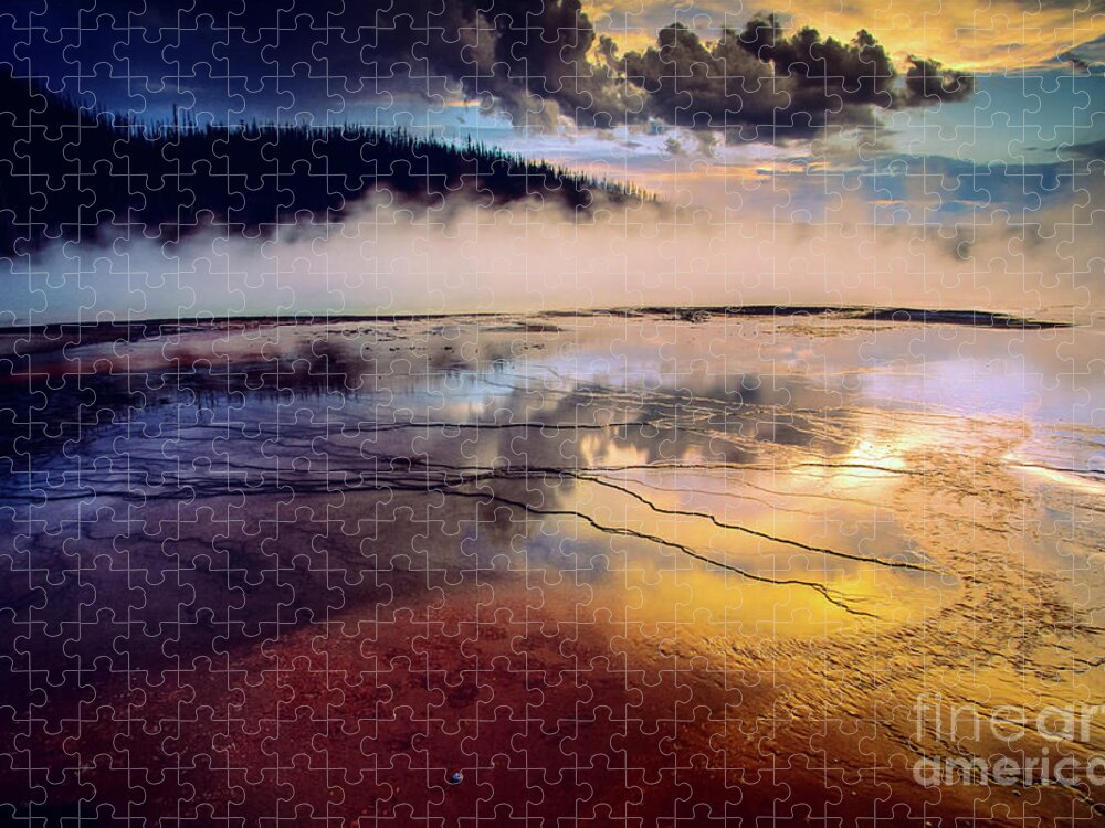 America Jigsaw Puzzle featuring the photograph Grand Prismatic Spring by Inge Johnsson
