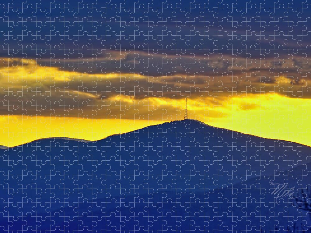 Grandmother Mountain Jigsaw Puzzle featuring the photograph Grandmother Mountain Sunset by Meta Gatschenberger
