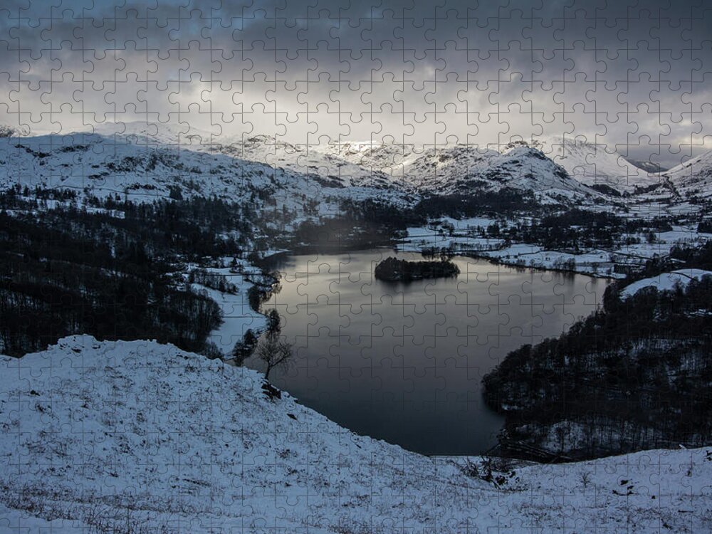 Snow Jigsaw Puzzle featuring the photograph Grasmere Winter Evening by Mark Hunter