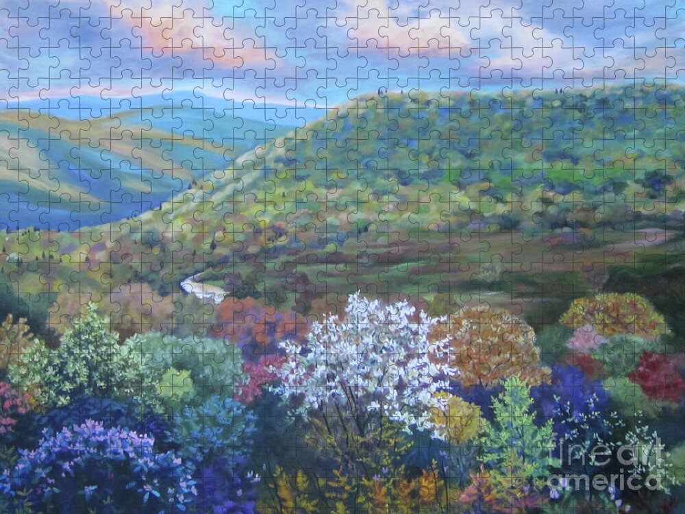 Field Jigsaw Puzzle featuring the painting Graveyard Fields by Anne Marie Brown