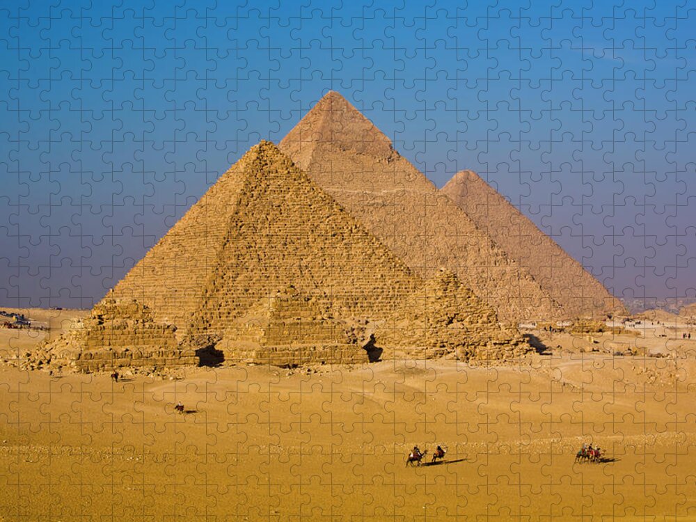 Art And Craft Product Jigsaw Puzzle featuring the photograph Great Pyramids Of Egypt by Stuart Dee