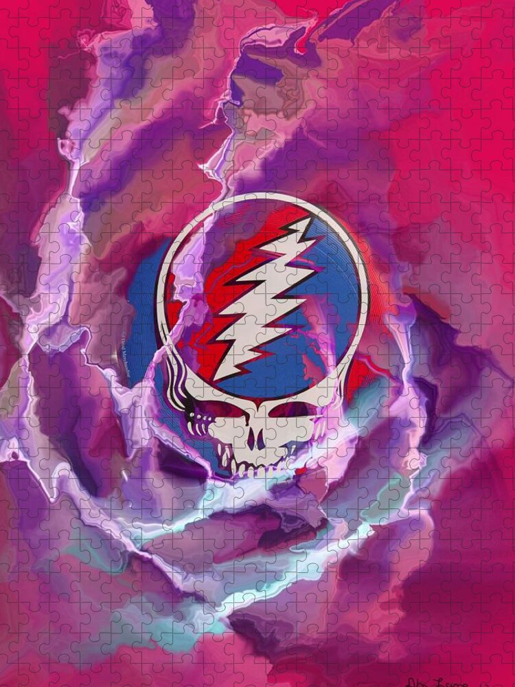 Grateful Dead Jigsaw Puzzle featuring the digital art Greatful Rose by David Lane