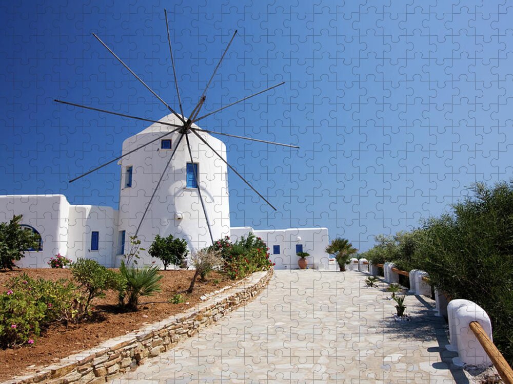 Wind Jigsaw Puzzle featuring the photograph Greek Windmill by Photovideostock