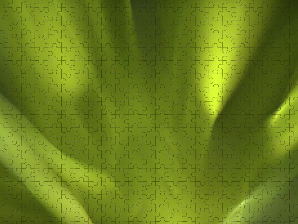 Part Of A Series Jigsaw Puzzle featuring the digital art Green Abstract Light by Ralf Hiemisch