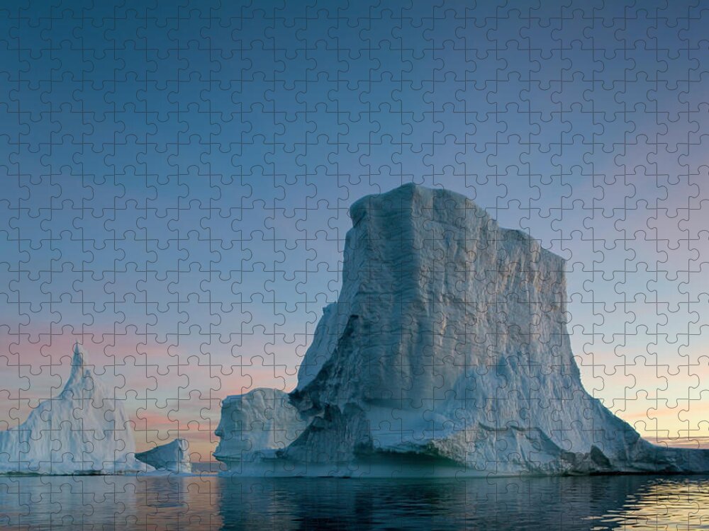 Iceberg Jigsaw Puzzle featuring the photograph Greenland, Disko Bay, Massive Icebergs by Paul Souders