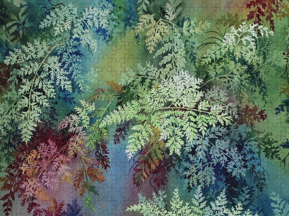 Rainforest Jigsaw Puzzle featuring the painting Veils of Palapalai by Kelly Miyuki Kimura