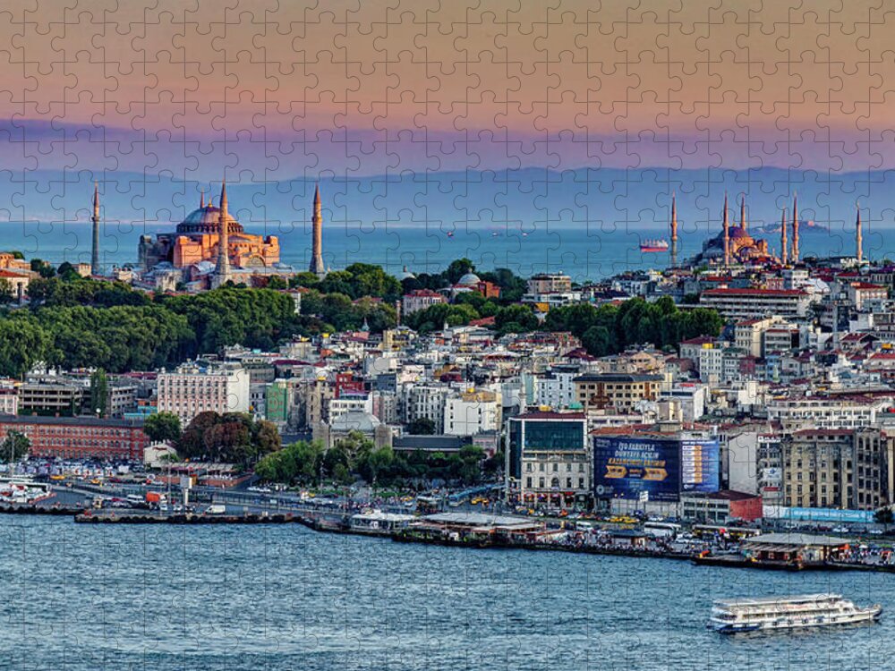 Hagia Sophia Jigsaw Puzzle featuring the photograph Hagia Sophia and the Blue Mosque by Weston Westmoreland