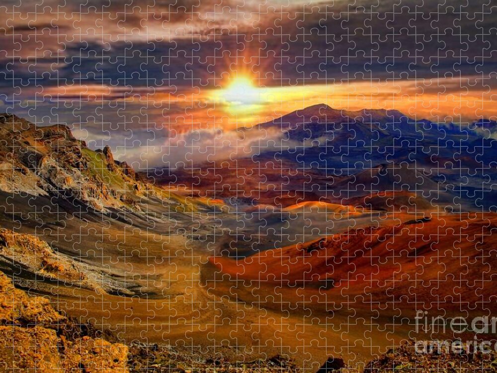 Maui Jigsaw Puzzle featuring the photograph Haleakala Sunrise by DJ Florek