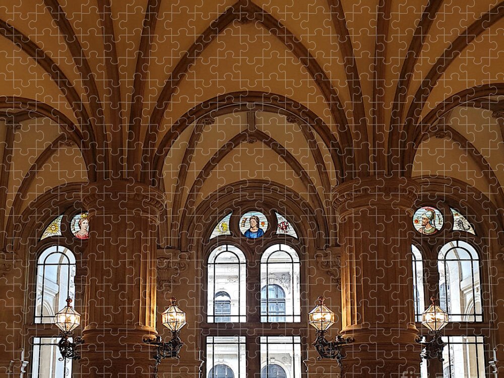 Hamburg Jigsaw Puzzle featuring the photograph Hamburg City Hall - Interior by Yvonne Johnstone