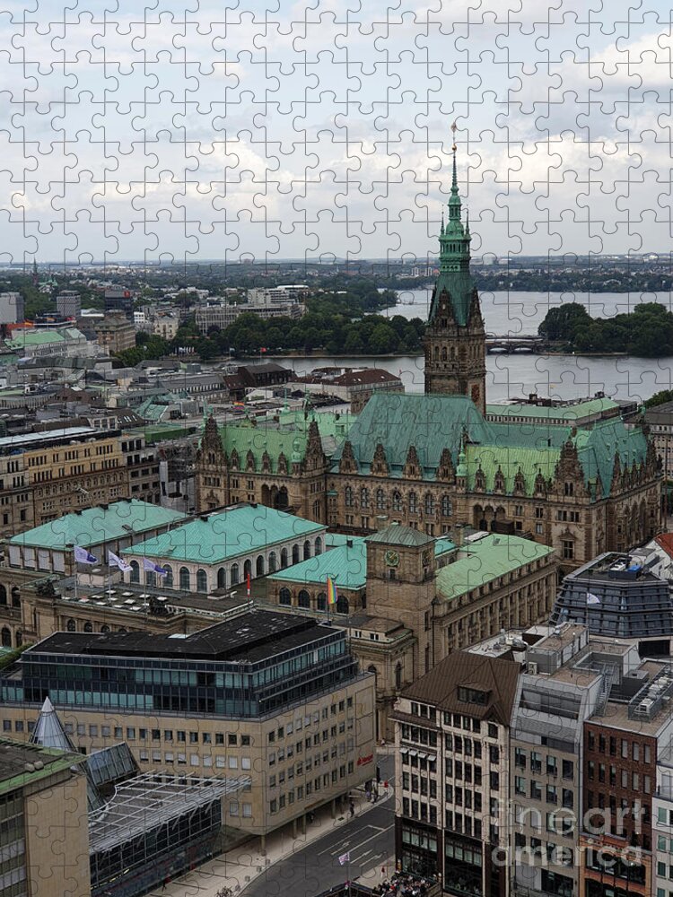 Hamburg Jigsaw Puzzle featuring the photograph Hamburg Cityscape by Yvonne Johnstone
