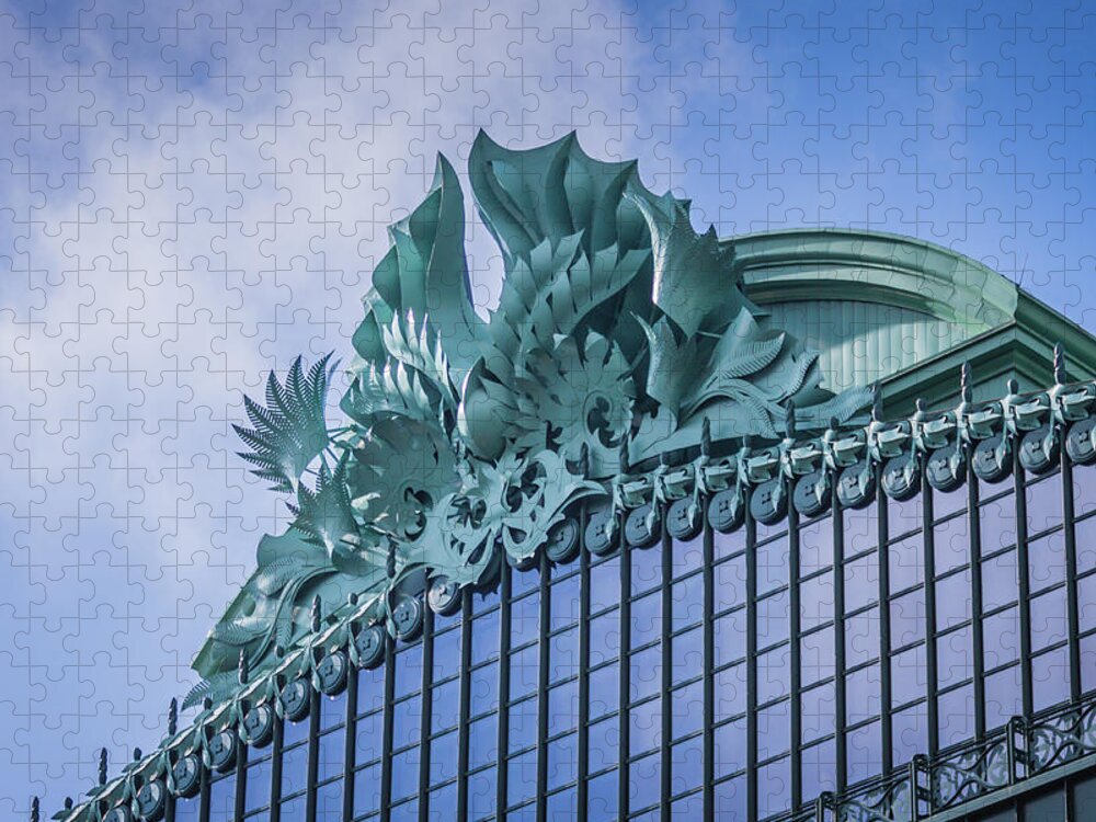 Architecture Jigsaw Puzzle featuring the photograph Harold Washington Library by Lauri Novak