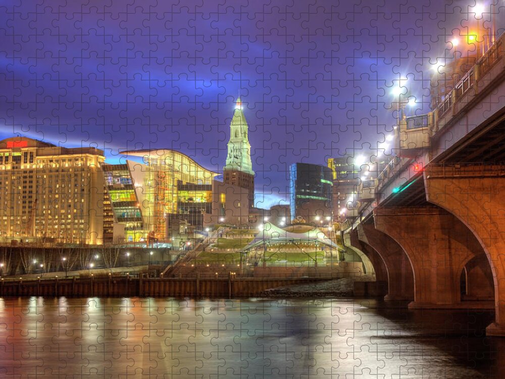 Downtown District Jigsaw Puzzle featuring the photograph Hartford, Connecticut Skyline by Denistangneyjr