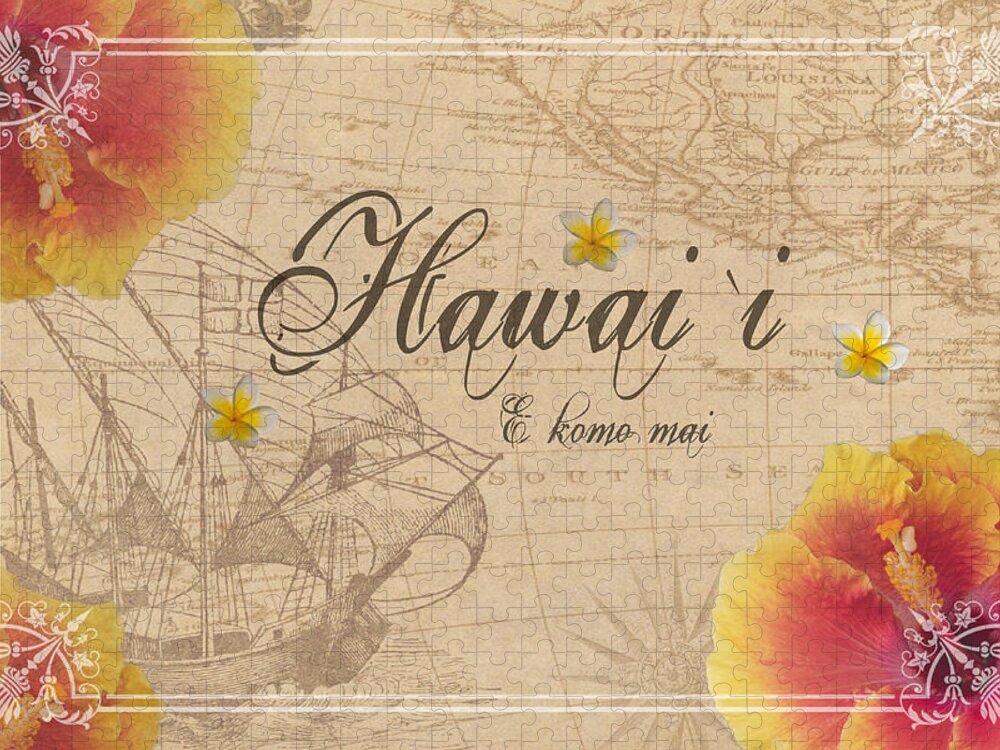 Hibiscus Jigsaw Puzzle featuring the photograph Hawaii E Komo Mai by Alison Frank