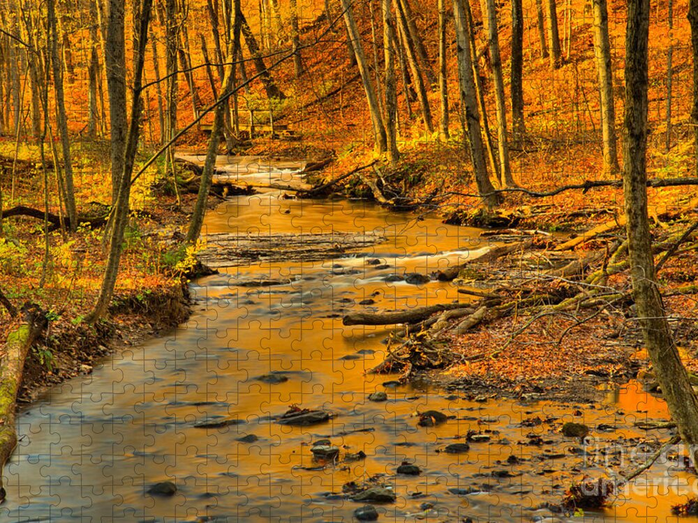 Hells Hollow Jigsaw Puzzle featuring the photograph Hells Hollow Autumn Landscape by Adam Jewell