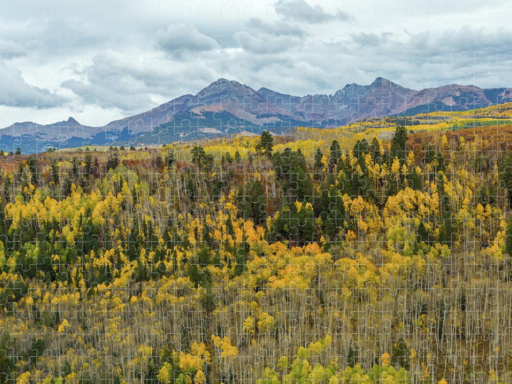 Transfer Trail Jigsaw Puzzle featuring the photograph Hesperus Peak in Fall by Jen Manganello