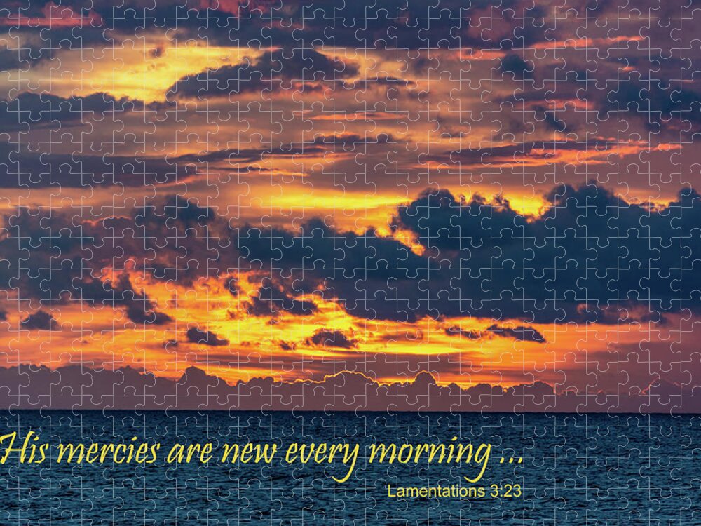 Lamentations 3:23 Jigsaw Puzzle featuring the photograph His mercies are new every morning by Douglas Wielfaert
