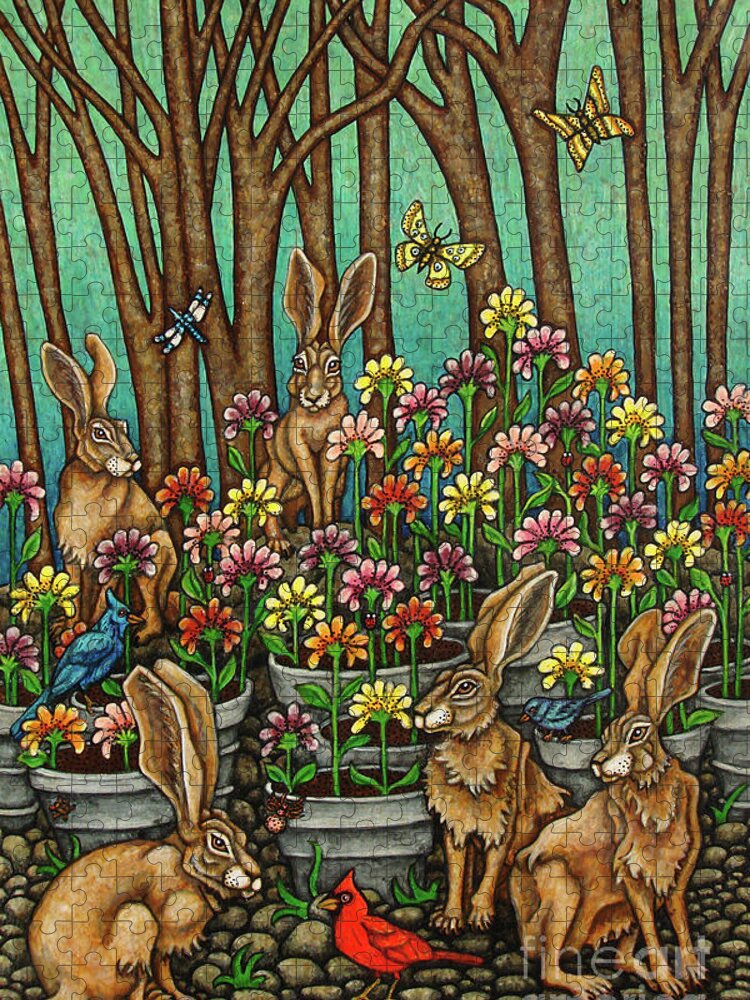 Hare Jigsaw Puzzle featuring the painting Holding Court by Amy E Fraser