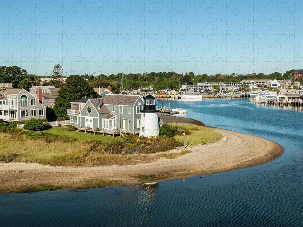 Estock Jigsaw Puzzle featuring the digital art Hyannis Harbor In Cape Cod by Guido Cozzi