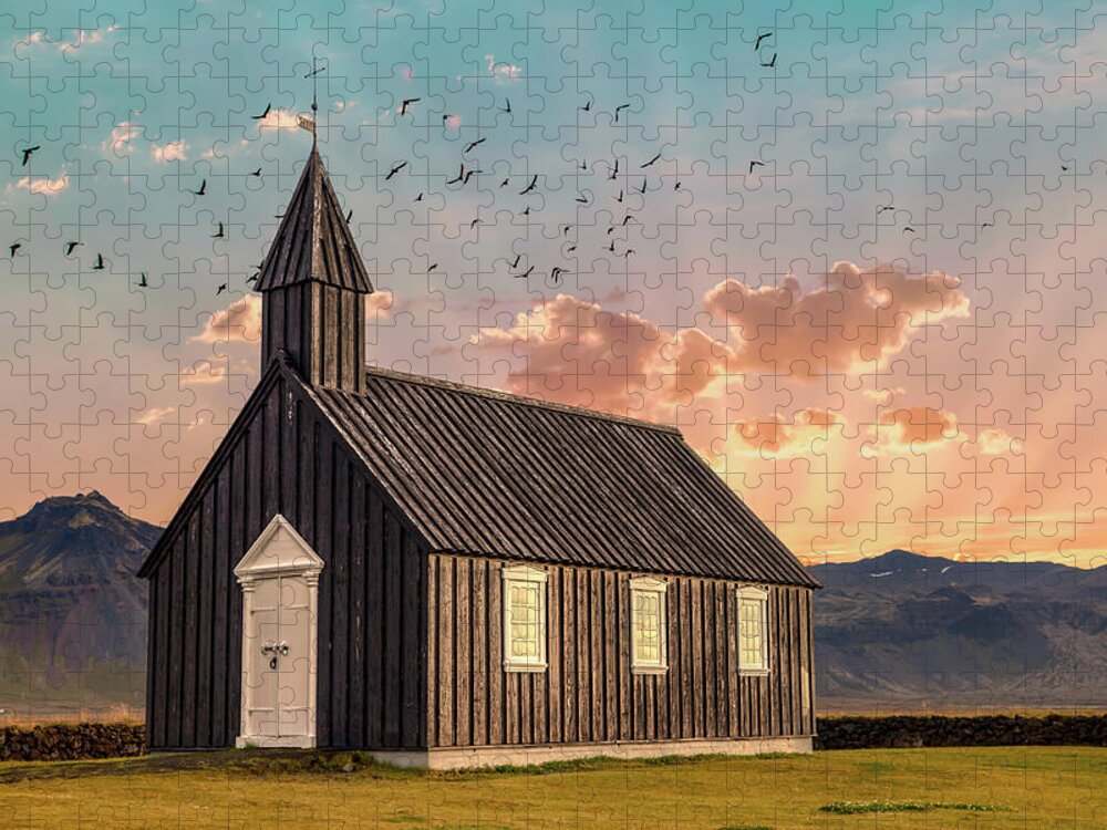 Iceland Jigsaw Puzzle featuring the photograph Iceland Chapel by David Letts