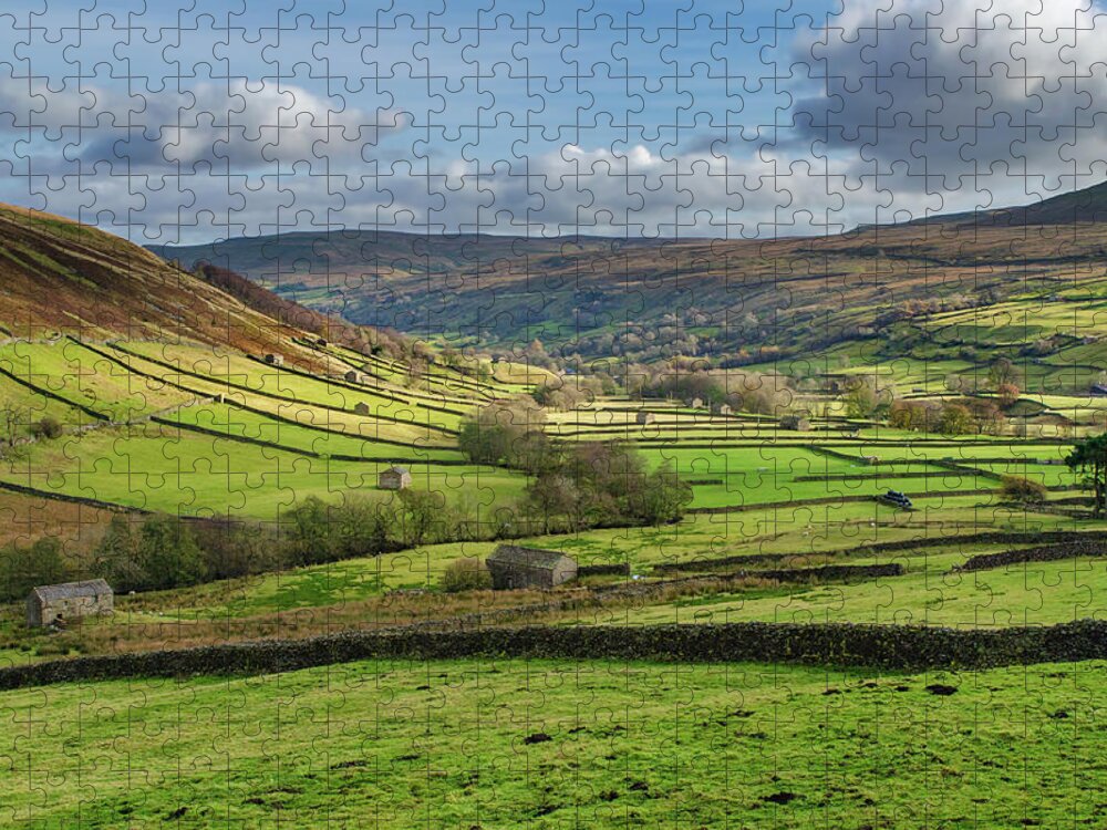 Muker Jigsaw Puzzle featuring the mixed media Iconic Swaledale by Smart Aviation