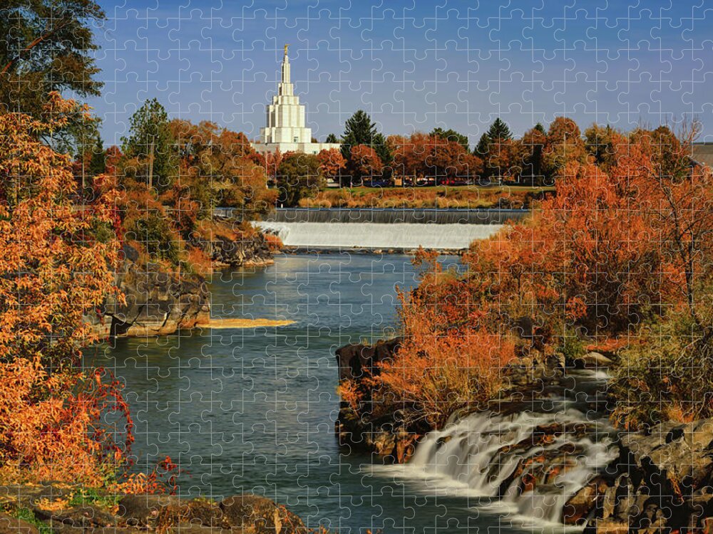 Idaho Falls Jigsaw Puzzle featuring the photograph Idaho Falls Autumn by Greg Norrell