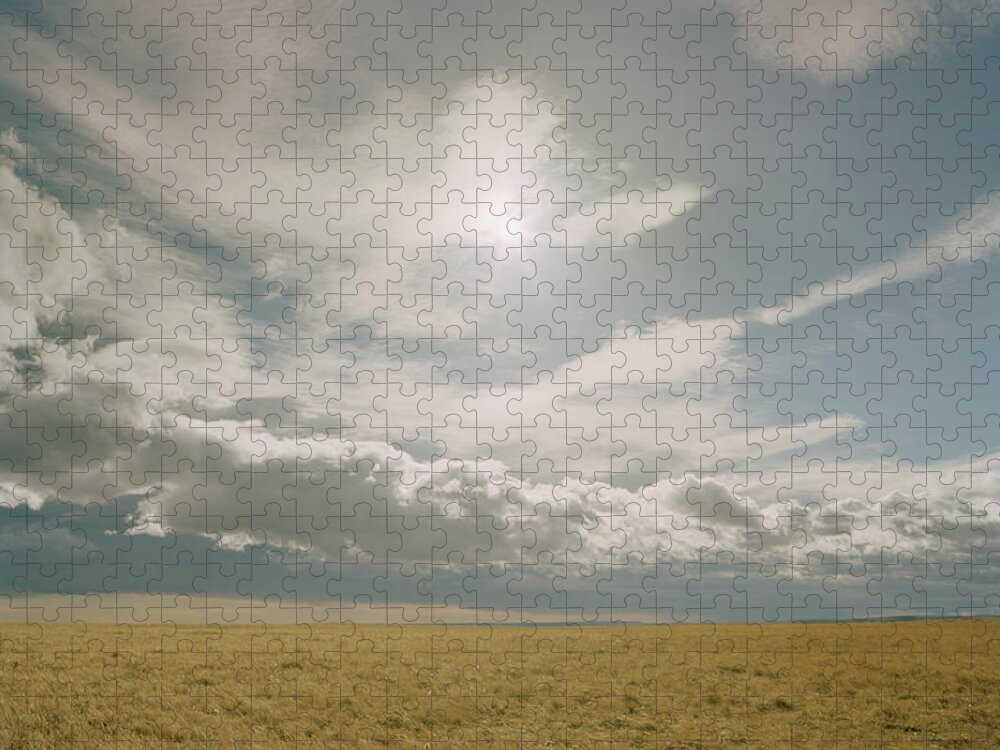 Scenics Jigsaw Puzzle featuring the photograph Idaho Planes, Grassy Plain Landscape by Matthias Clamer
