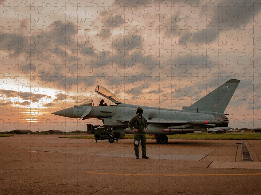 Eurofighter Typhoon Jigsaw Puzzle featuring the photograph Inside The Wire by Airpower Art