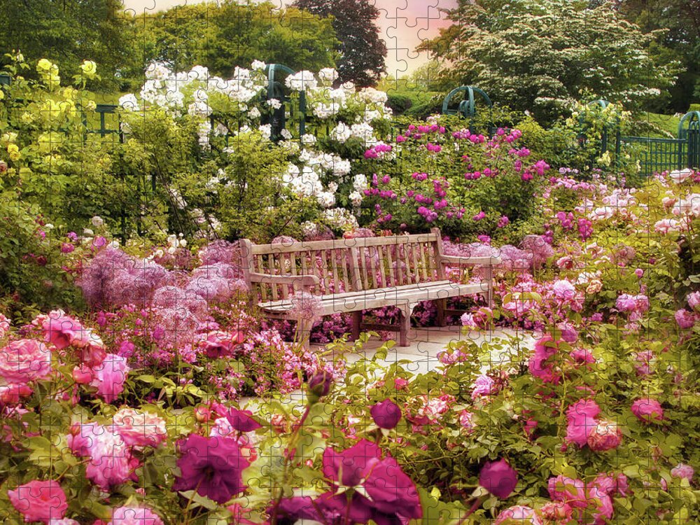 Rose Garden Jigsaw Puzzle featuring the photograph Interlude by Jessica Jenney