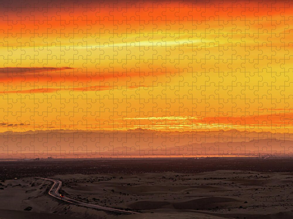 Sunset Jigsaw Puzzle featuring the photograph Into the Sunset by Local Snaps Photography