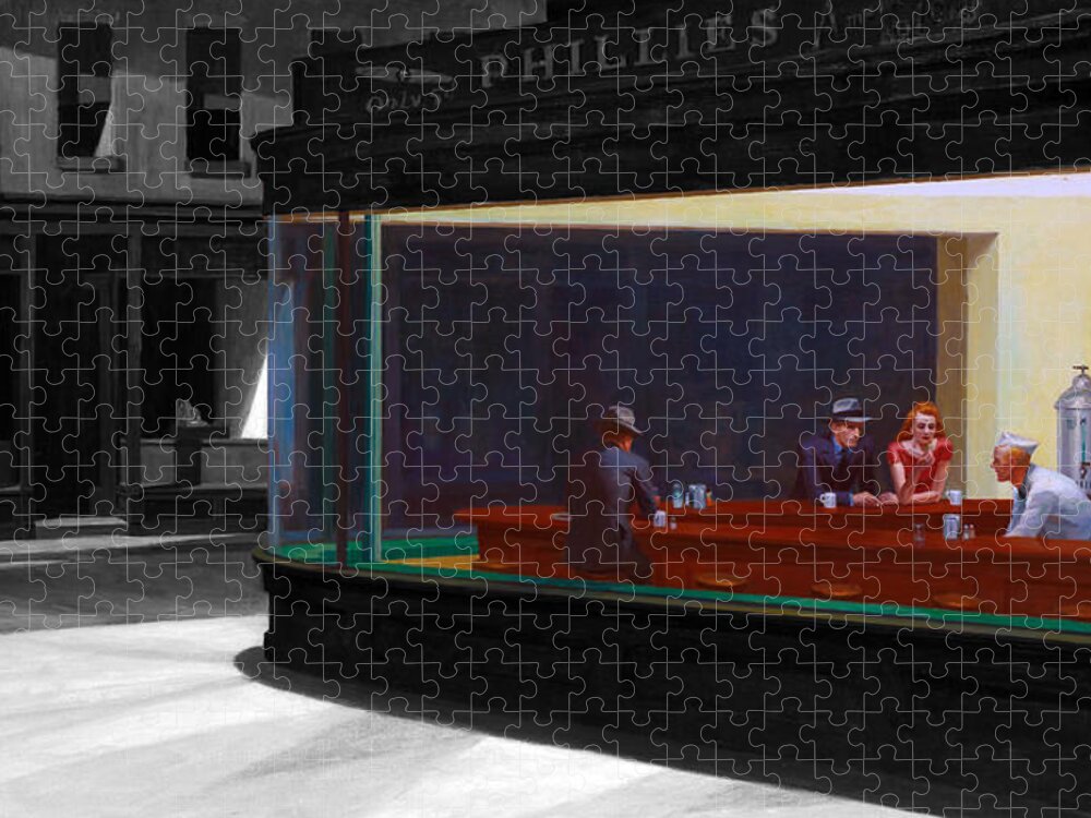 Postmodernism Jigsaw Puzzle featuring the digital art Inv Blend 17 Hopper by David Bridburg