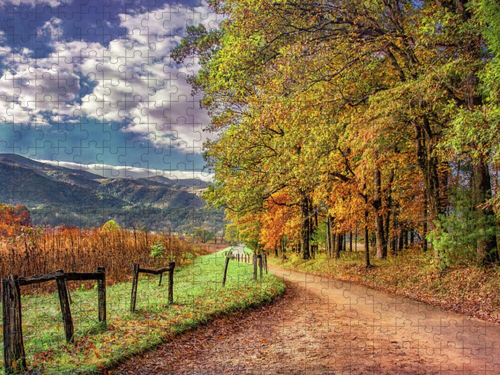 Cades Cove Jigsaw Puzzle featuring the photograph It's Finally Fall by Marcy Wielfaert