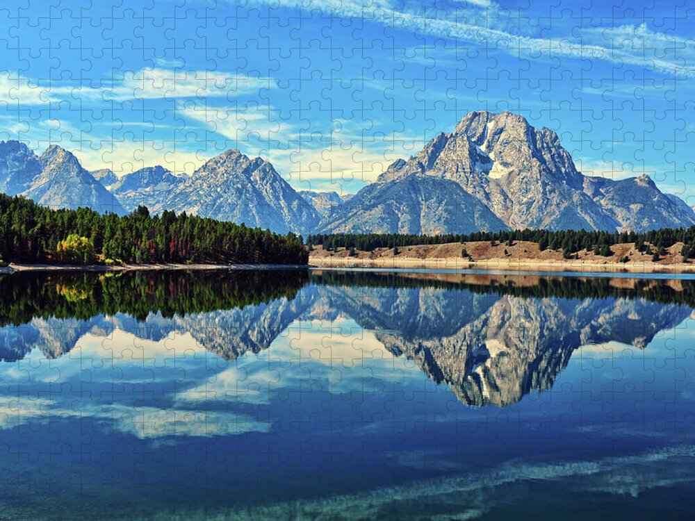 Scenics Jigsaw Puzzle featuring the photograph Jackson Lake Magic by Jeff R Clow