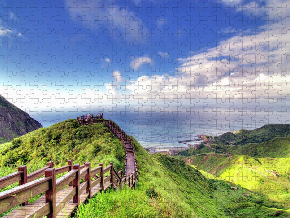 Steps Jigsaw Puzzle featuring the photograph Jinguashi Bay by Copyright Of Eason Lin Ladaga